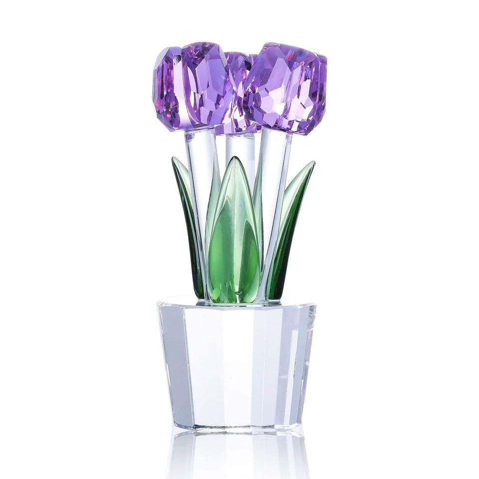 Movdyka Tulips crystal flower purple shines and elevates home decor