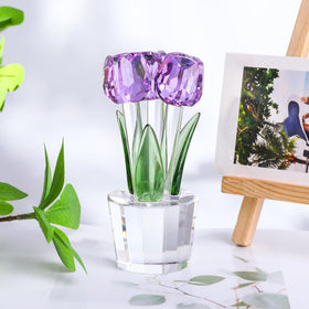 Movdyka Tulips crystal flower yellow adds warm room accent