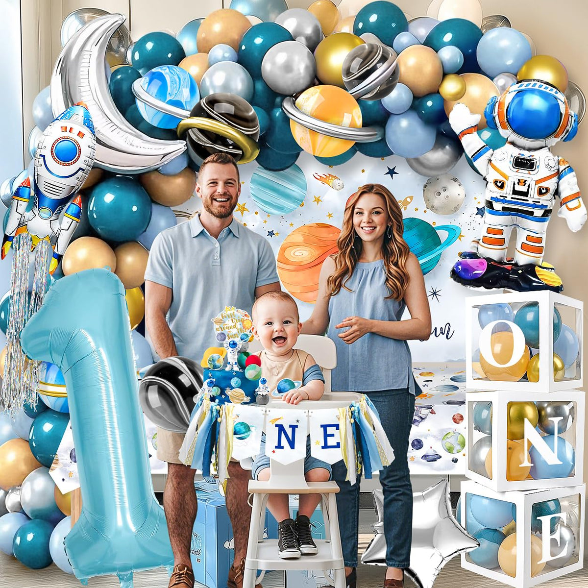 MOVINPE first trip high chair banner adds playful decor for baby's milestone moments.