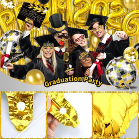 MOVINPE latex balloons in black-silver-gold for vibrant decor.