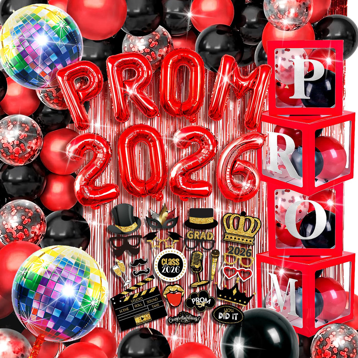 MOVINPE Prom 2026 letter balloons for a vibrant stage backdrop and photo moments