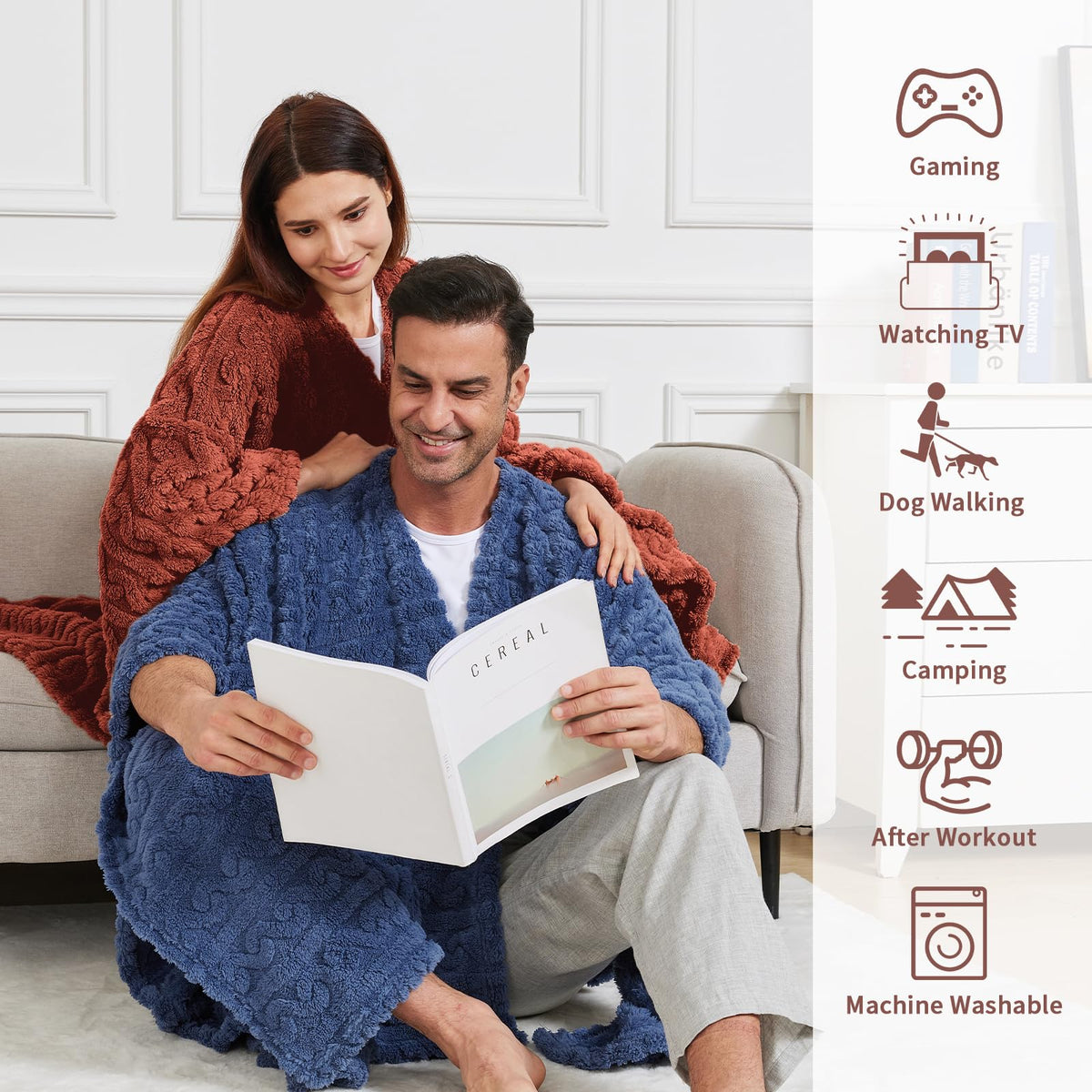 Mowkim cape-style wrap with pockets providing convenient storage and warmth