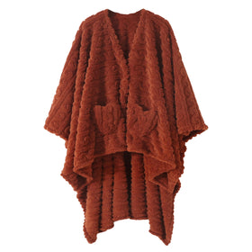 Mowkim wearable blanket in sherpa fleece offering cozy warmth for lounging