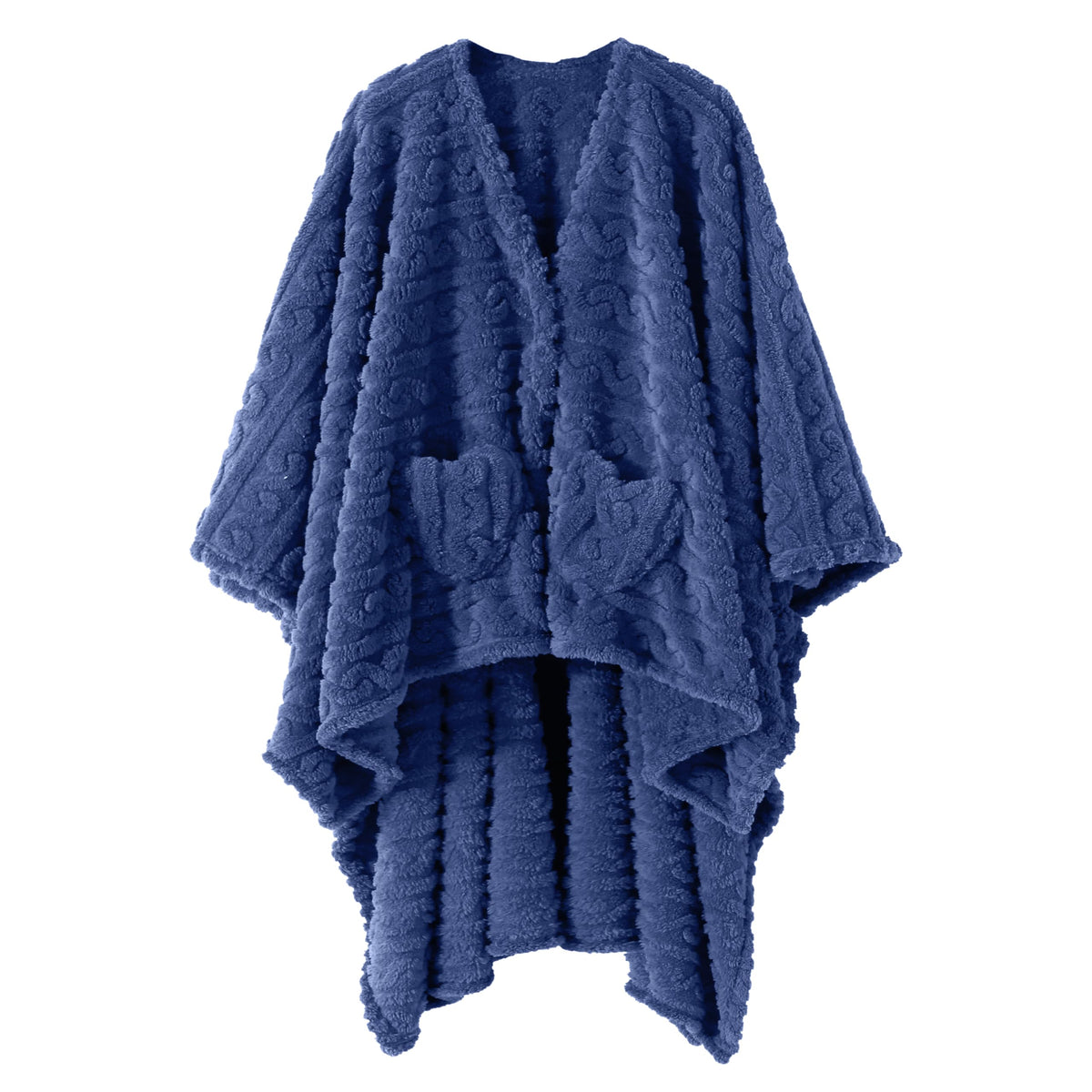 Mowkim wearable blanket sherpa fleece shawl with pockets for hands-free warmth.