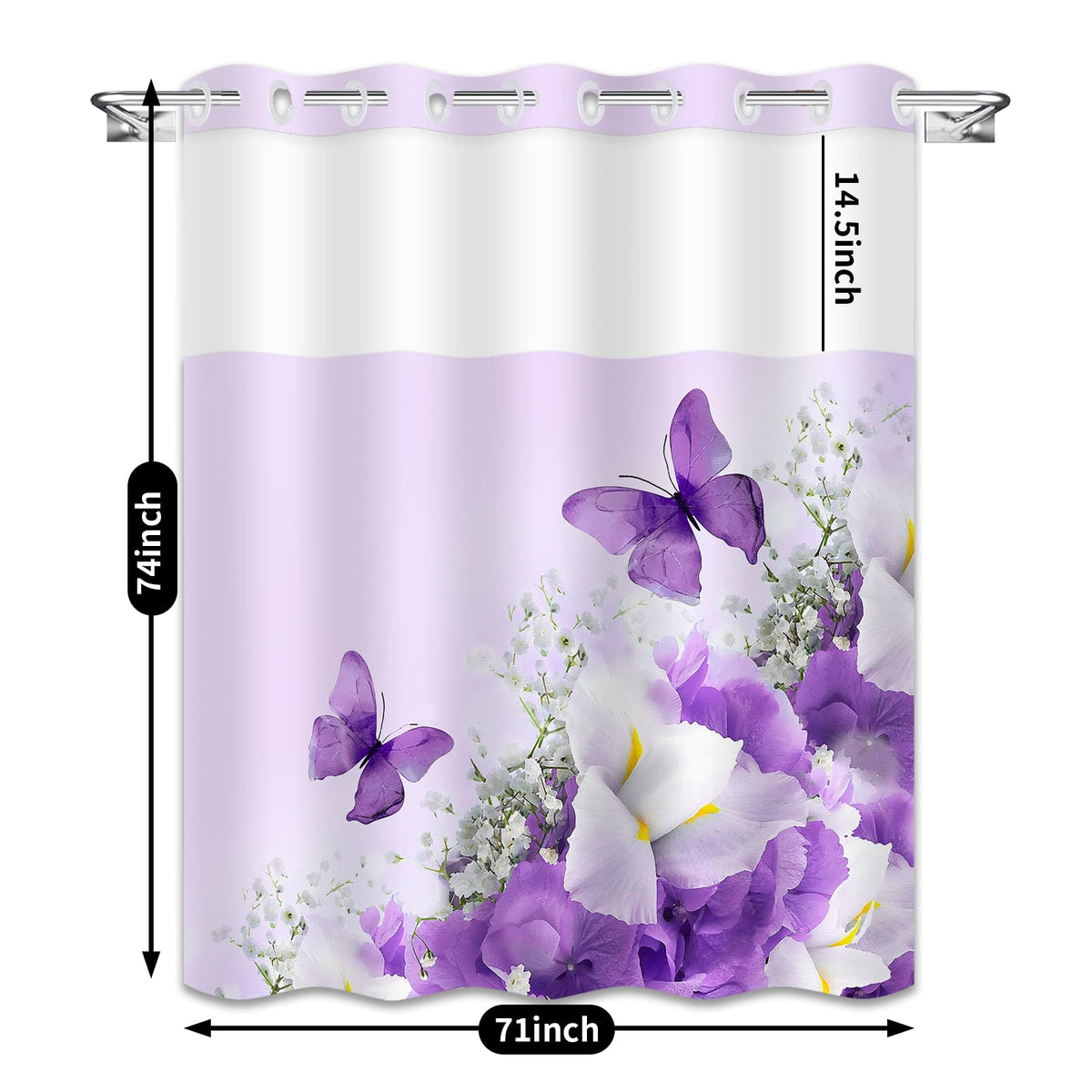Mowxune 71x74 size provides full coverage for standard baths.