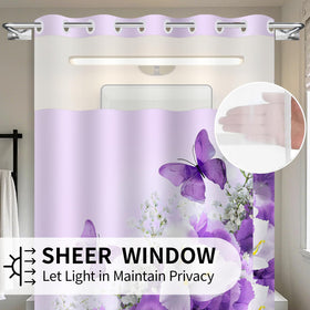Mowxune floral butterfly motif adds nature-inspired bathroom decor.
