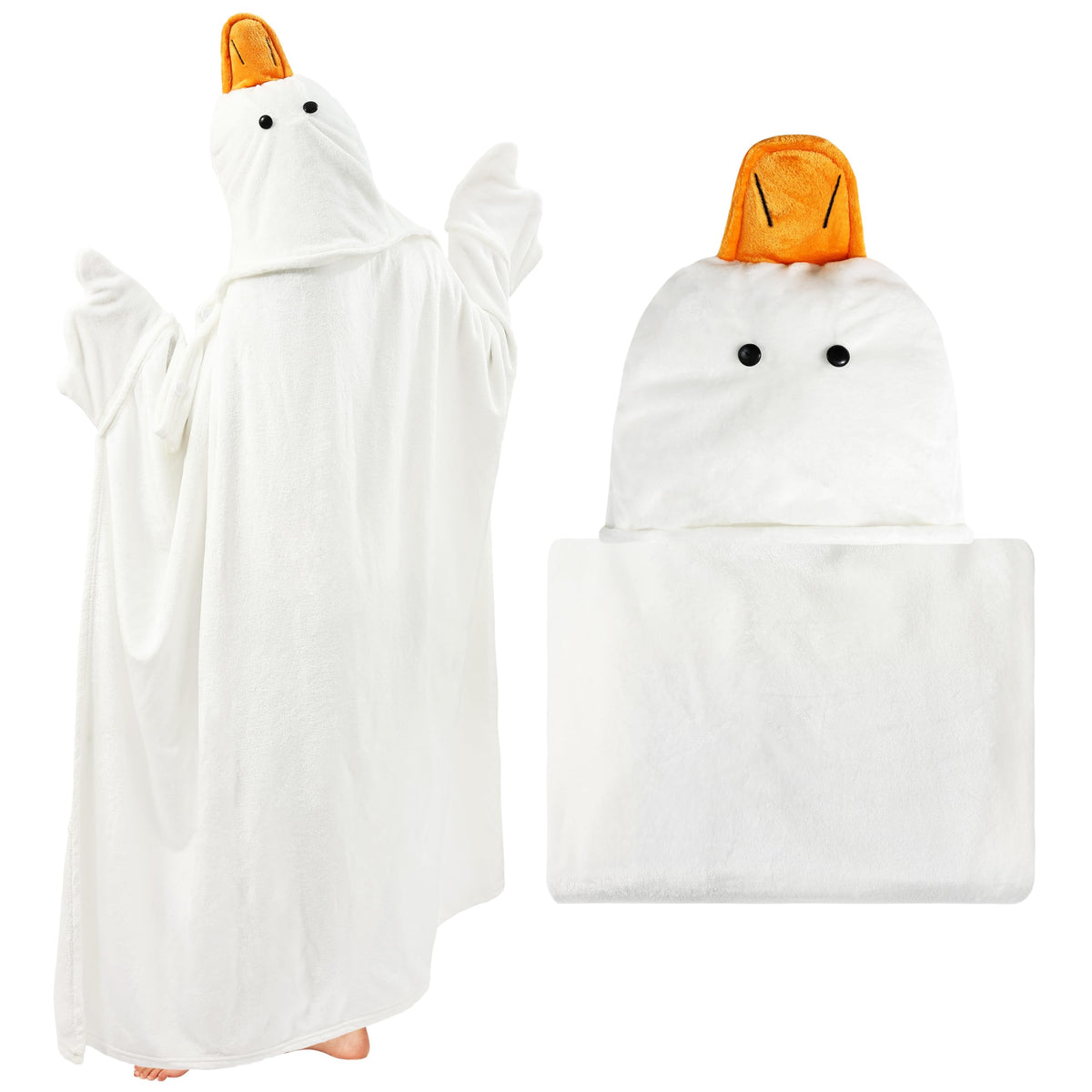 Moyel Goose Gifts hoodie blanket front view, cozy wearable warmth.