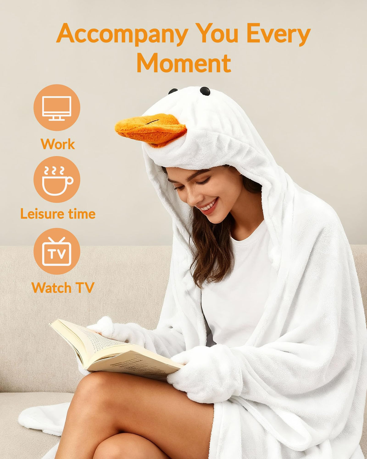 Moyel Goose Gifts hoodie material close-up showing plush softness.