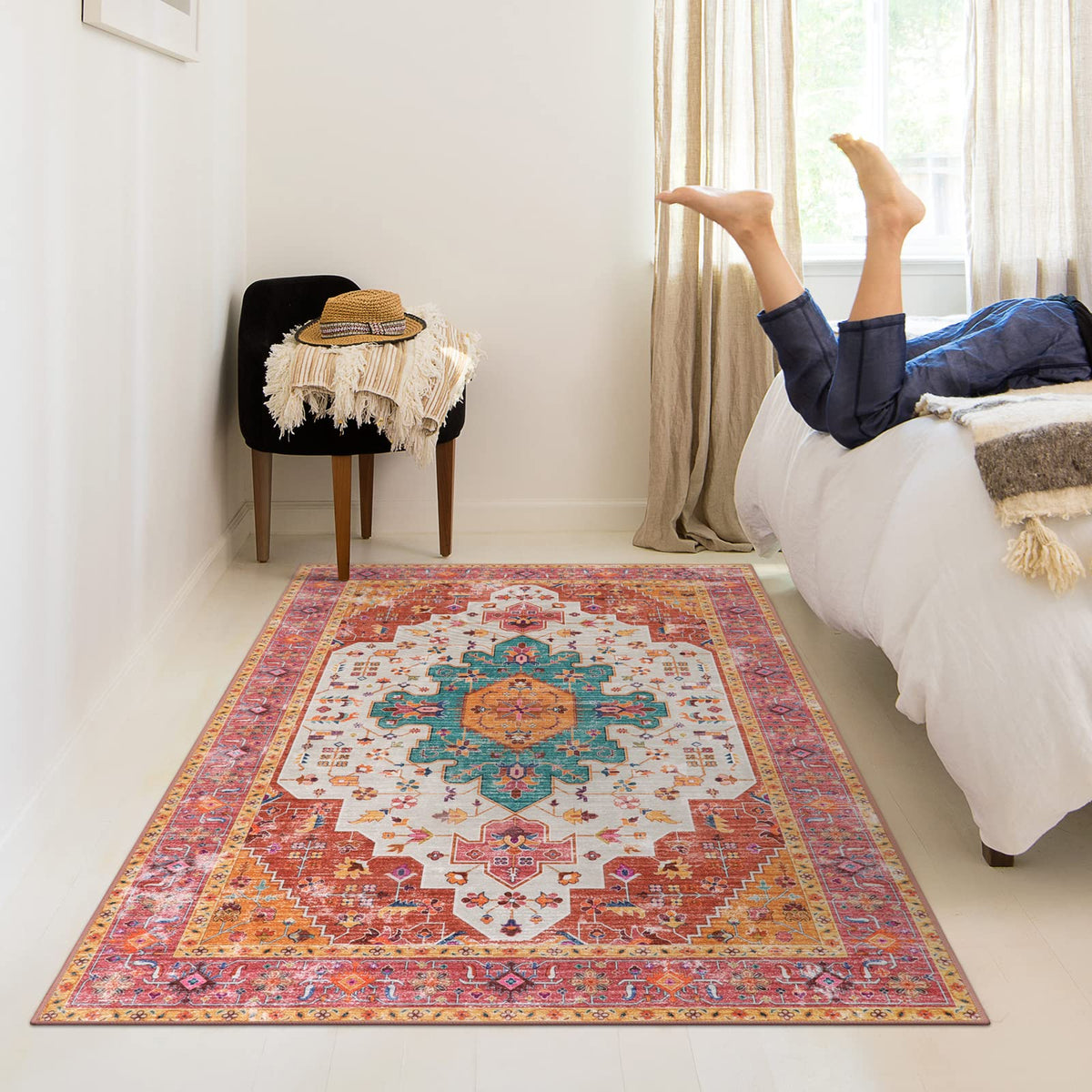 Safe, low-pile rug suitable for kids and nursery rooms