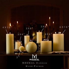 MOZEAL ivory wedding candles add ambience to ceremonies and receptions
