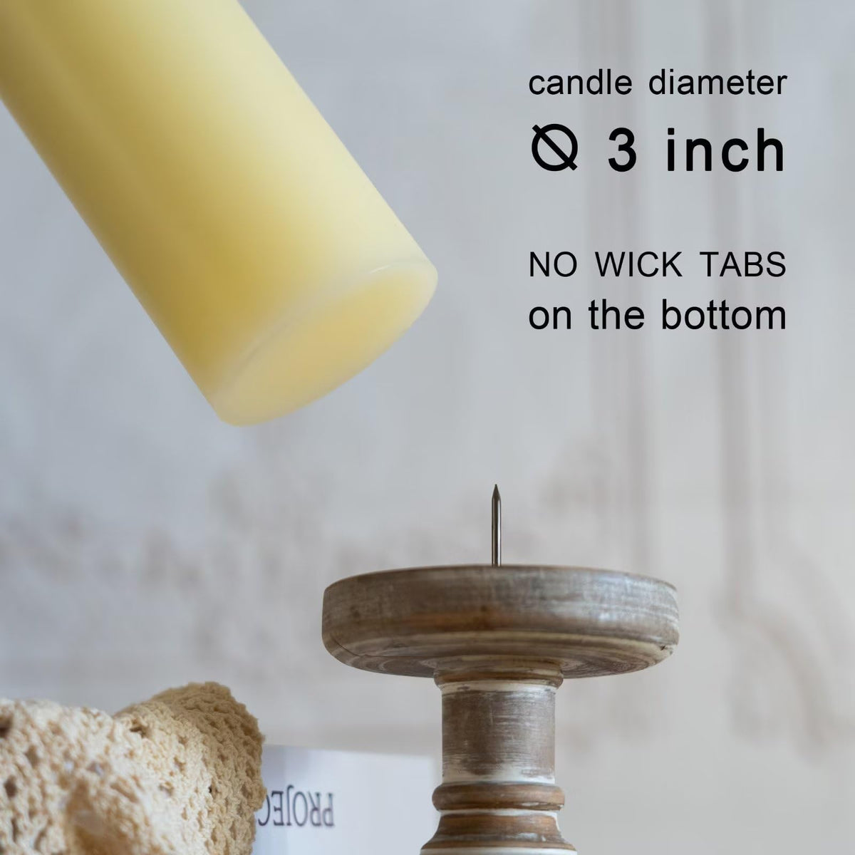 MOZEAL unscented pillar candles provide long burn for cozy evenings