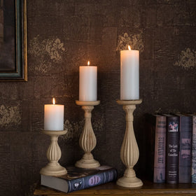MOZEAL pack of 3 white pillar candles for versatile decor