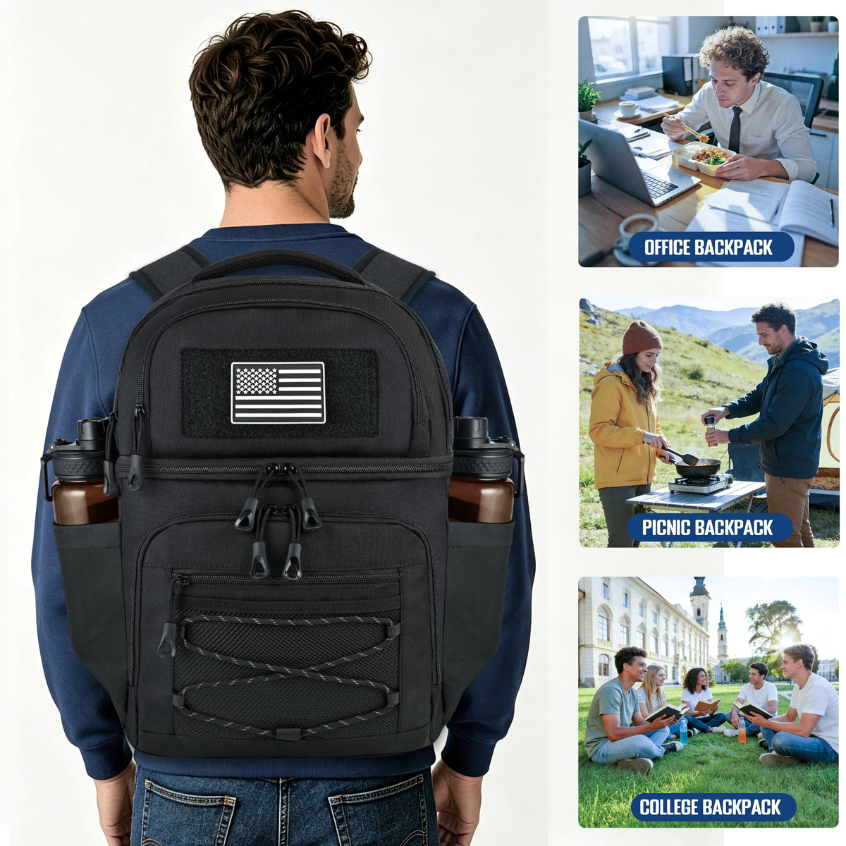 Mozeto lunch cooler backpack all-around design for outdoor adventures and everyday use.