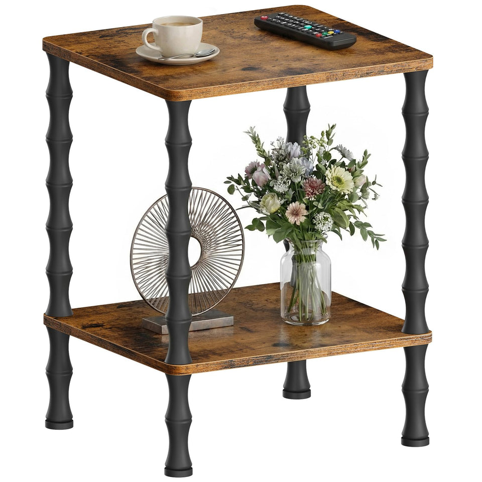 Mozume Vintage Small End Table compact footprint for tight spaces and versatile placement.