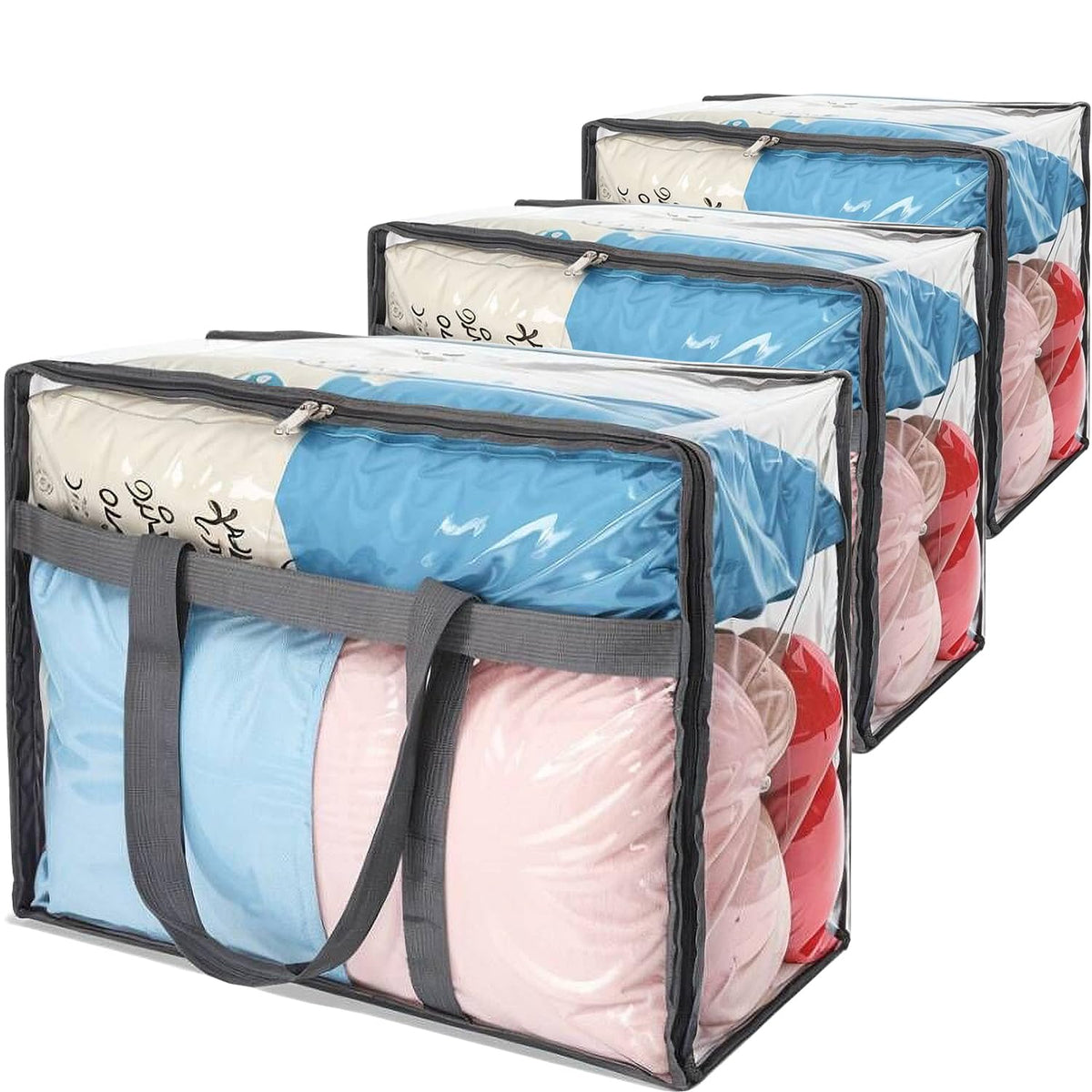 Mr Hsiung & Mrs Yin 110L clear under-bed bag for easy bedding retrieval