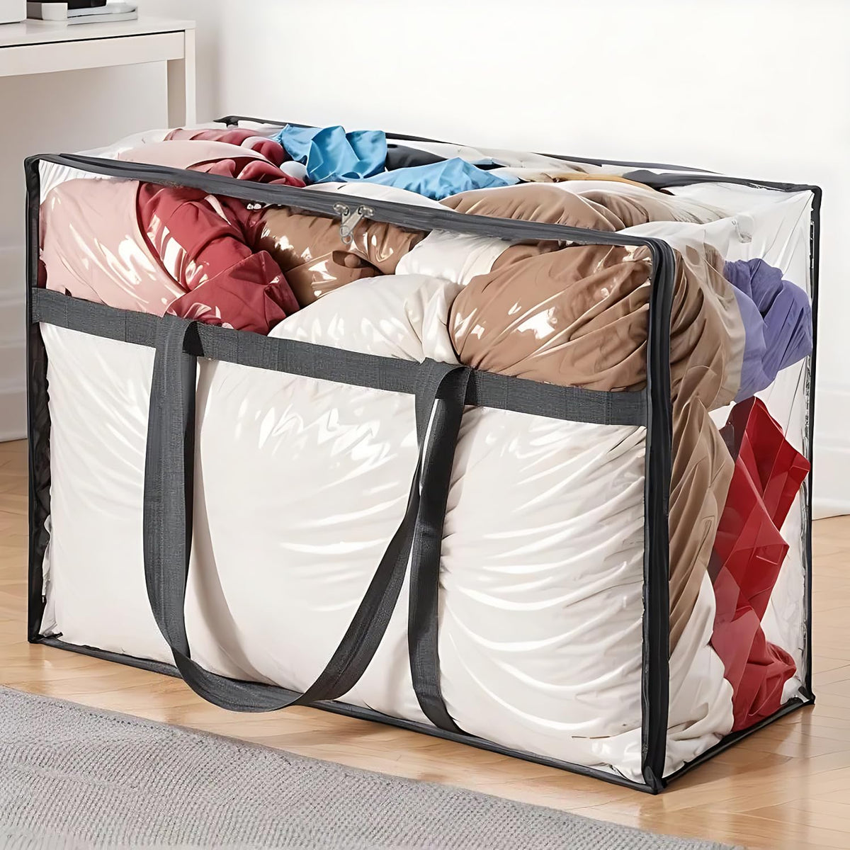 Mr Hsiung & Mrs Yin transparent bedding bag with zipper for quick identification