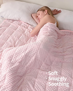 Mr. Sandman weighted blanket dot-texture close-up highlights soothing surface