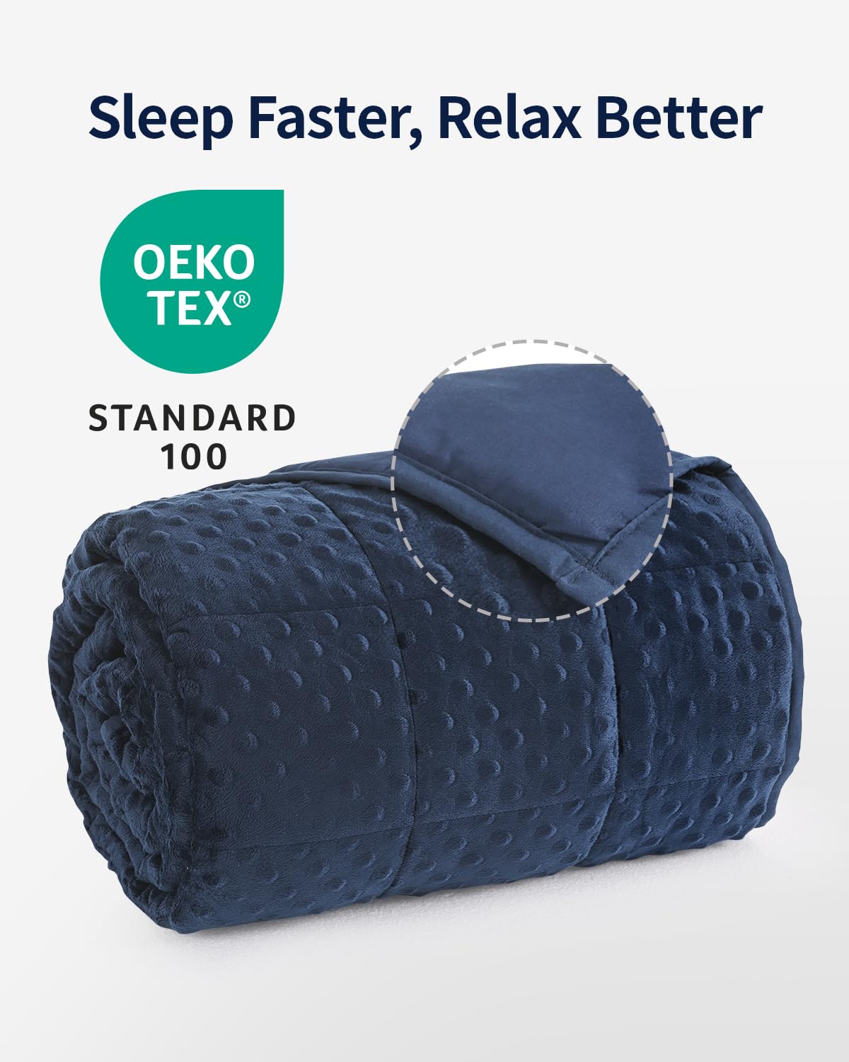 Mr. Sandman weighted blanket beads stay in pockets for secure weight distribution.