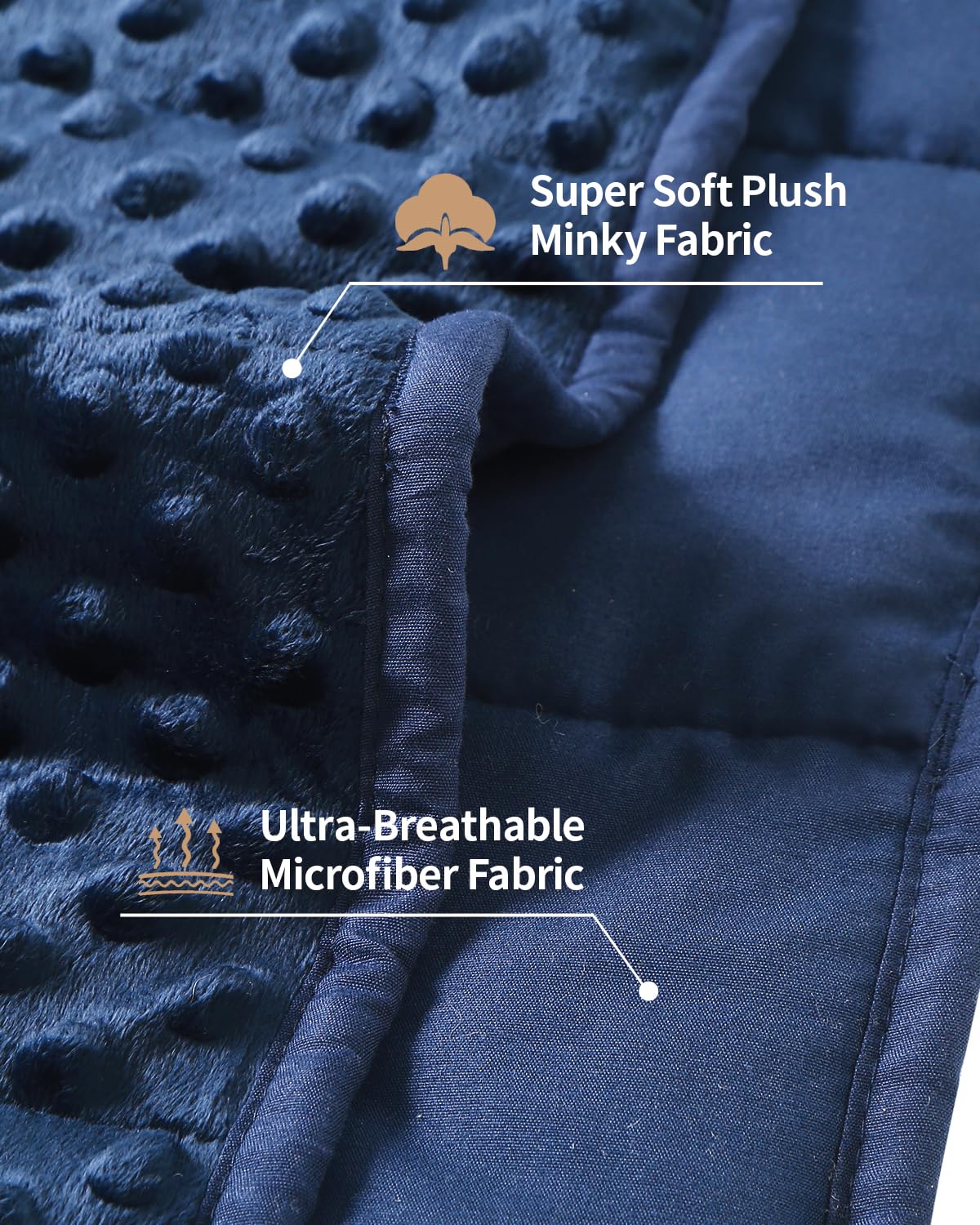 Mr. Sandman weighted blanket viewed straight on to show full size.