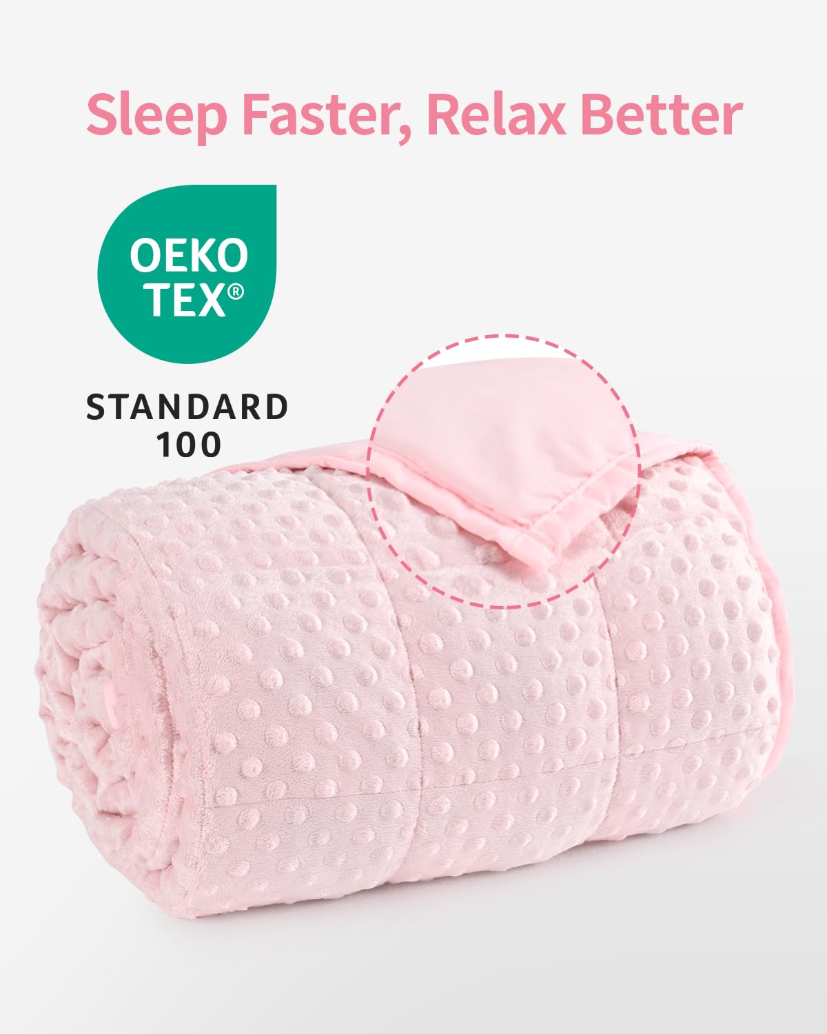 Mr. Sandman weighted blanket on bed ready for night use