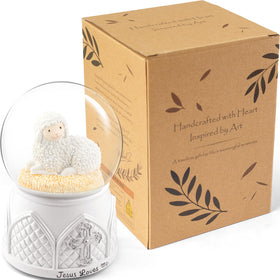 Mr.Winder snow globe suitable for baptisms and Easter celebrations