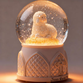 Mr.Winder Jesus Loves Me snow globe front view with durable glass