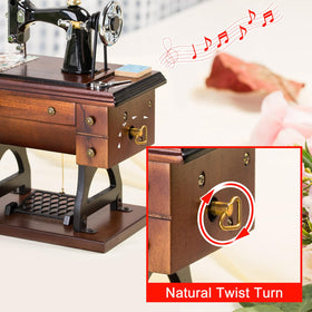 Mr.Winder wooden vintage music box with detailed craftsmanship