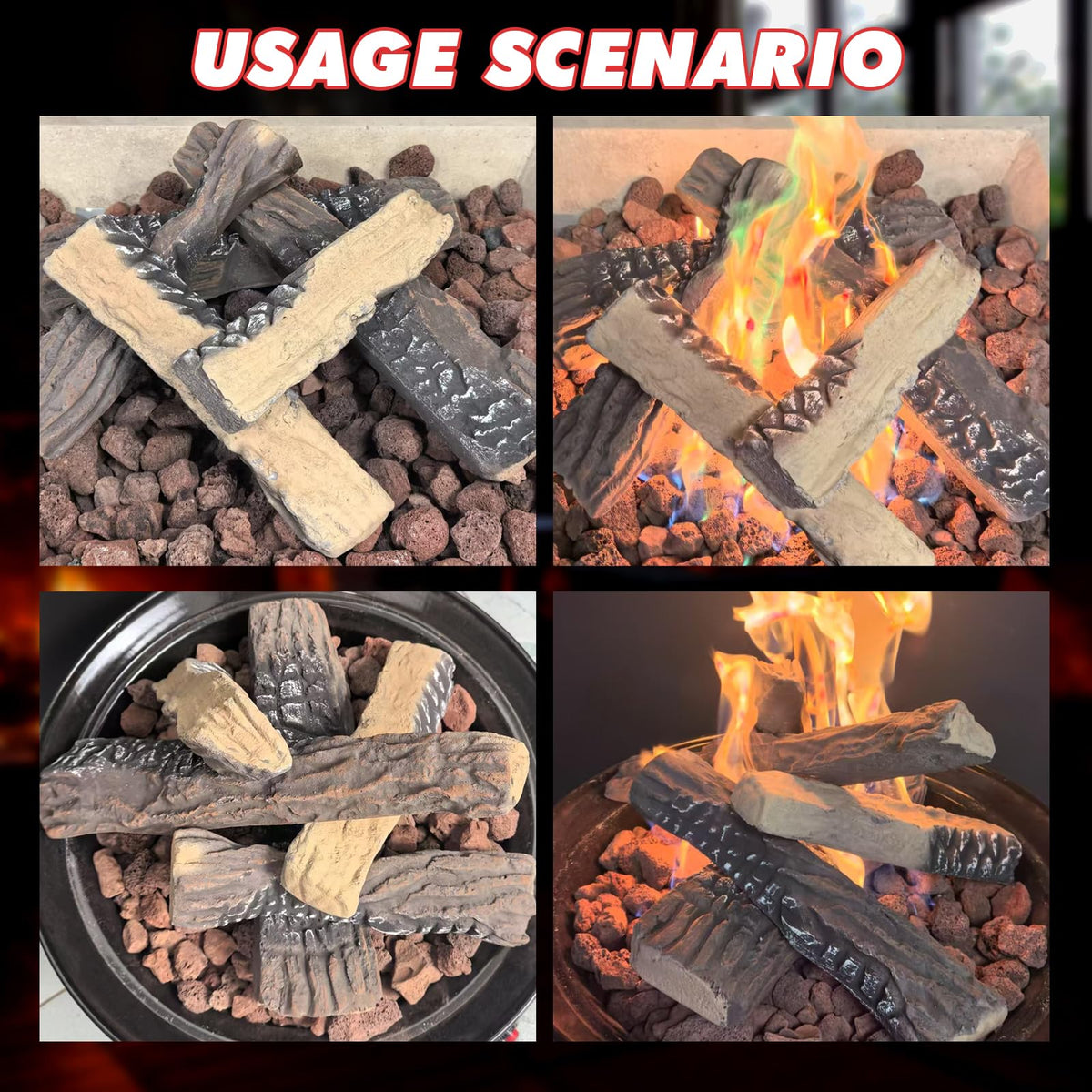 MrGas Log glow and heat evoke authentic ember ambiance.