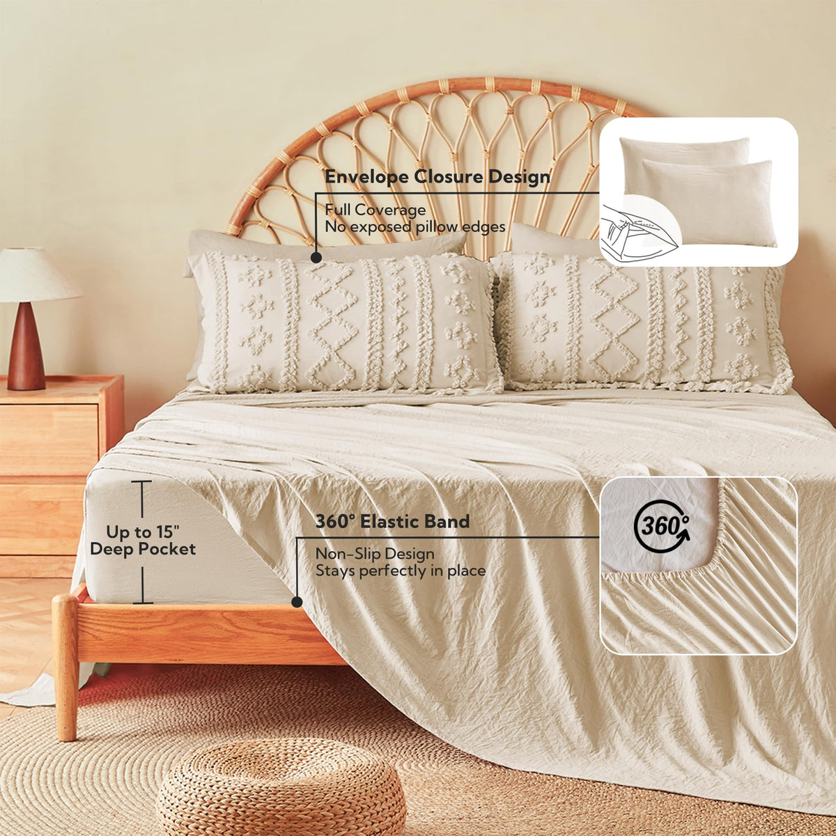 MR&HM fitted sheet king size 78x80 secures a snug fit