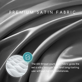 MR&HM satin bed sheets queen fitted sheet with 15-inch pocket securing the mattress.
