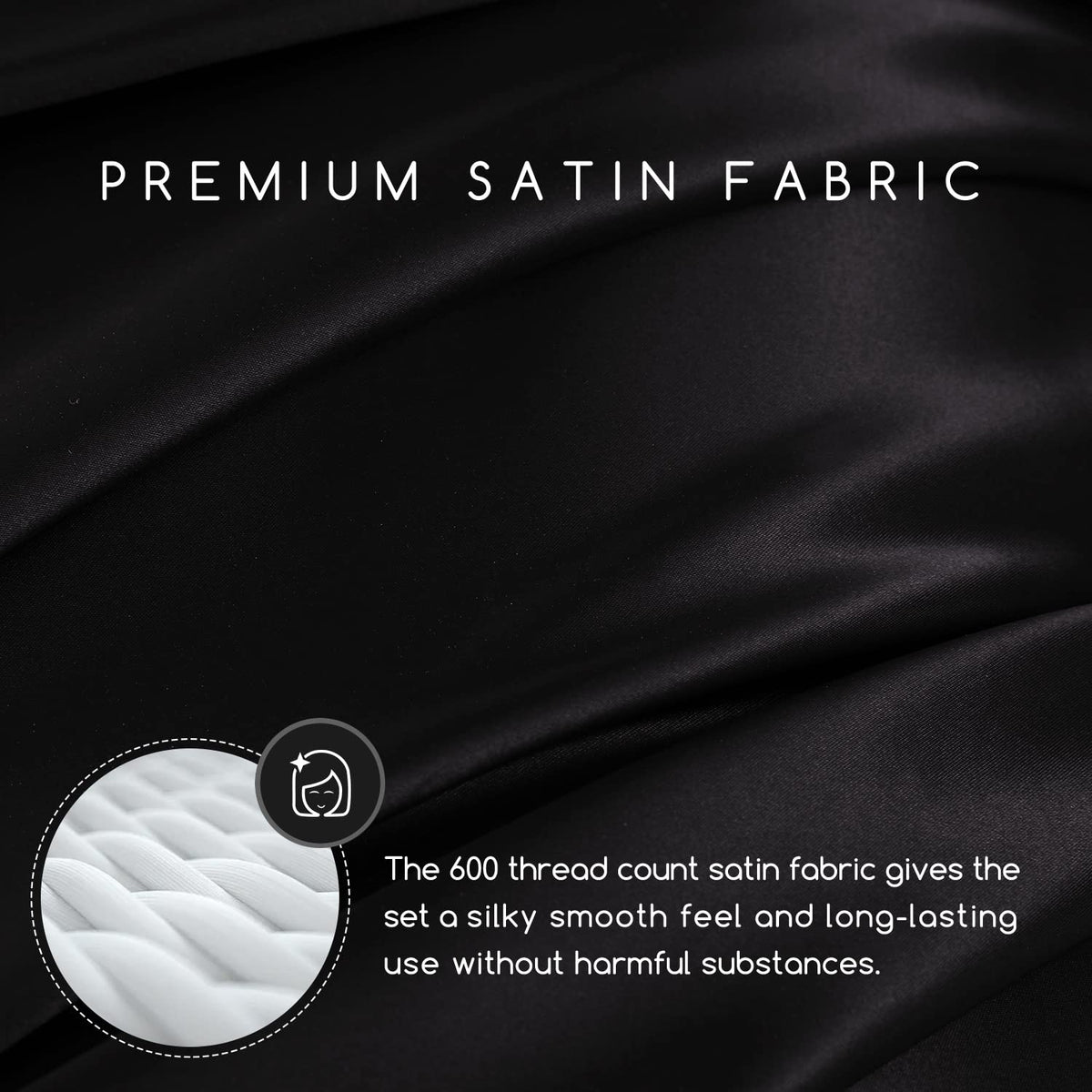 MR&HM satin queen fitted sheet with a 15-inch pocket keeps the mattress secure.