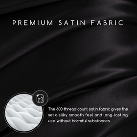 MR&HM satin queen fitted sheet with a 15-inch pocket keeps the mattress secure.