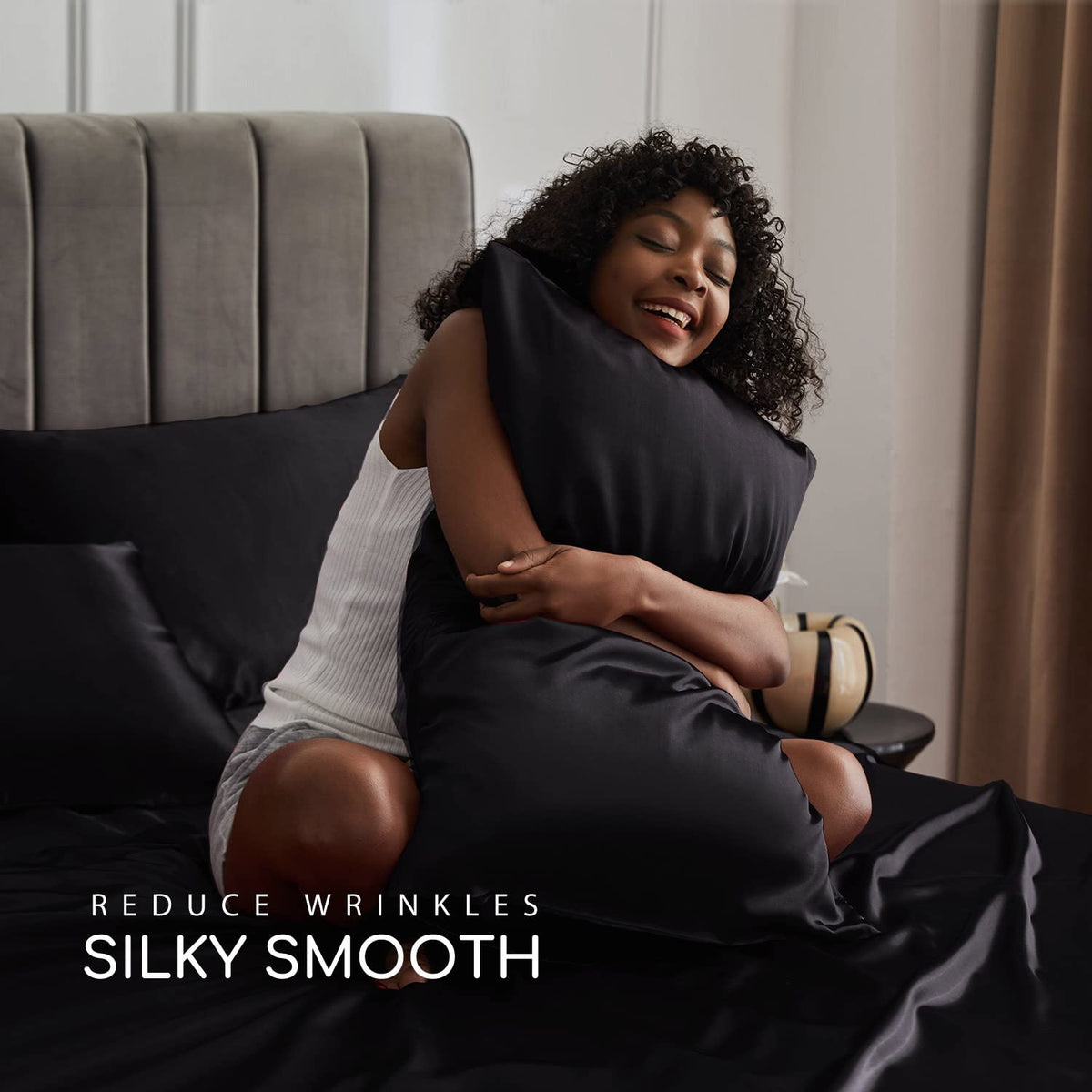 MR&HM satin pillowcases (20x30) reduce frizz and keep hair smooth.