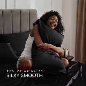 MR&HM satin pillowcases (20x30) reduce frizz and keep hair smooth.