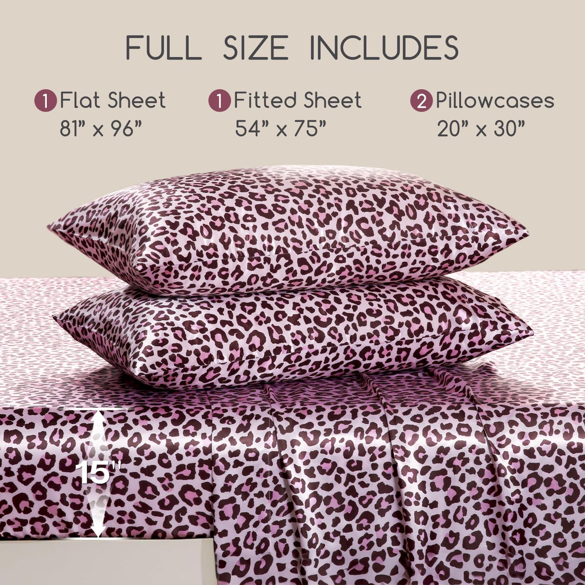 MR&HM satin fitted sheet close up showing 15 inch deep pocket design