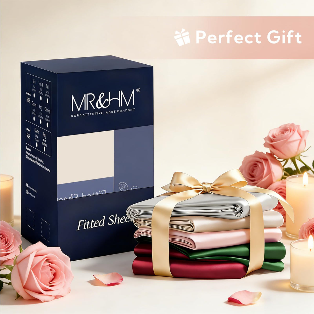 MR&HM satin sheet enhances bedroom aesthetic and comfort