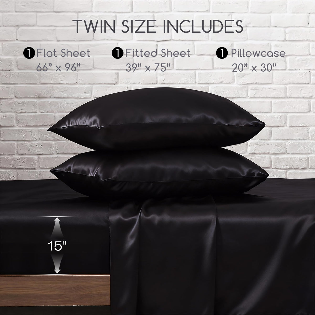 MR&HM satin sheets create a luxurious, coordinated bedroom scene