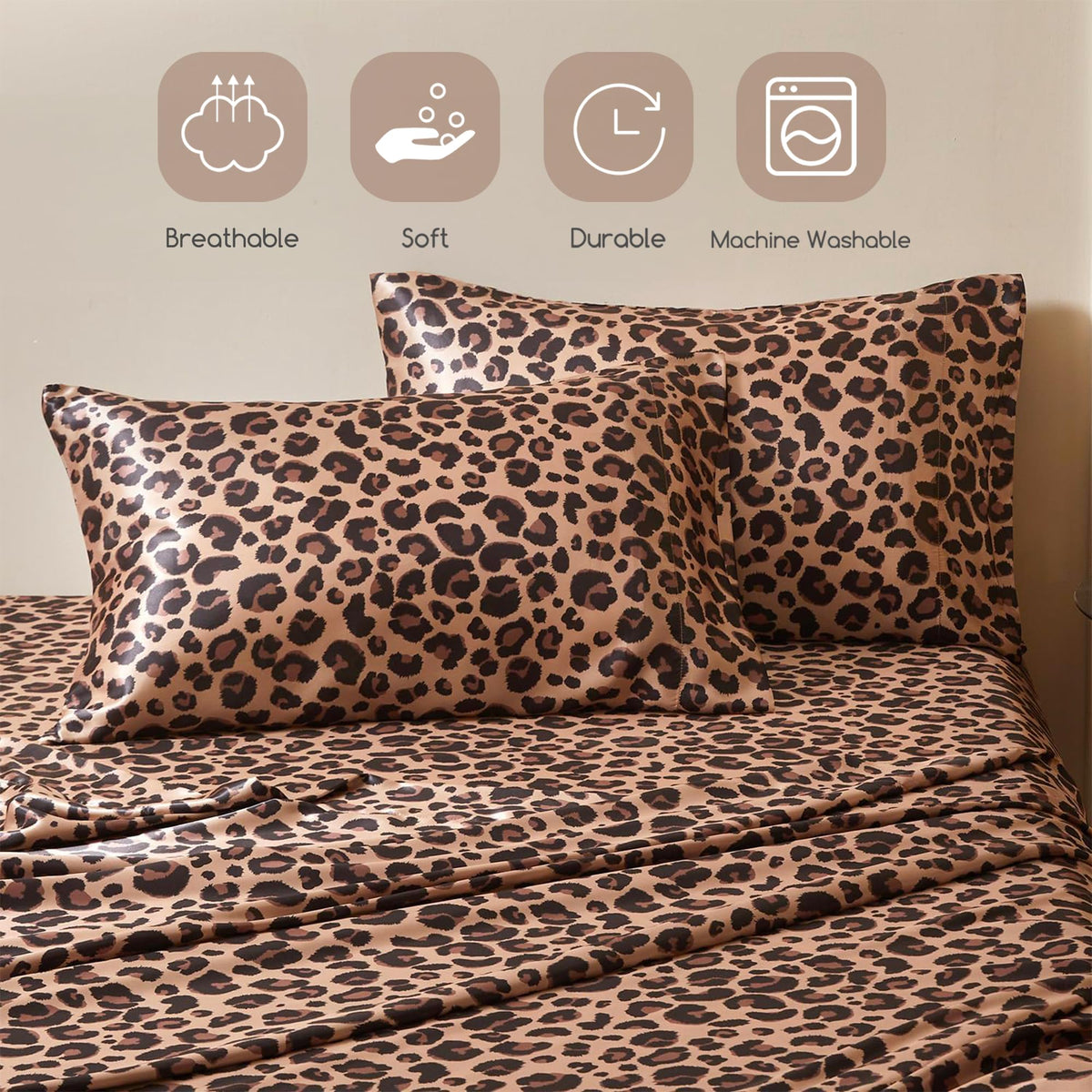 MR&HM satin sheets in a cozy bedroom setup emphasizing breathable comfort