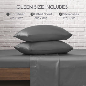 MR&HM satin sheets care instructions for easy cold-water washing.