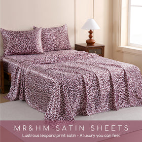 Easy-care MR&HM satin sheets stay vibrant with cold wash and low heat.