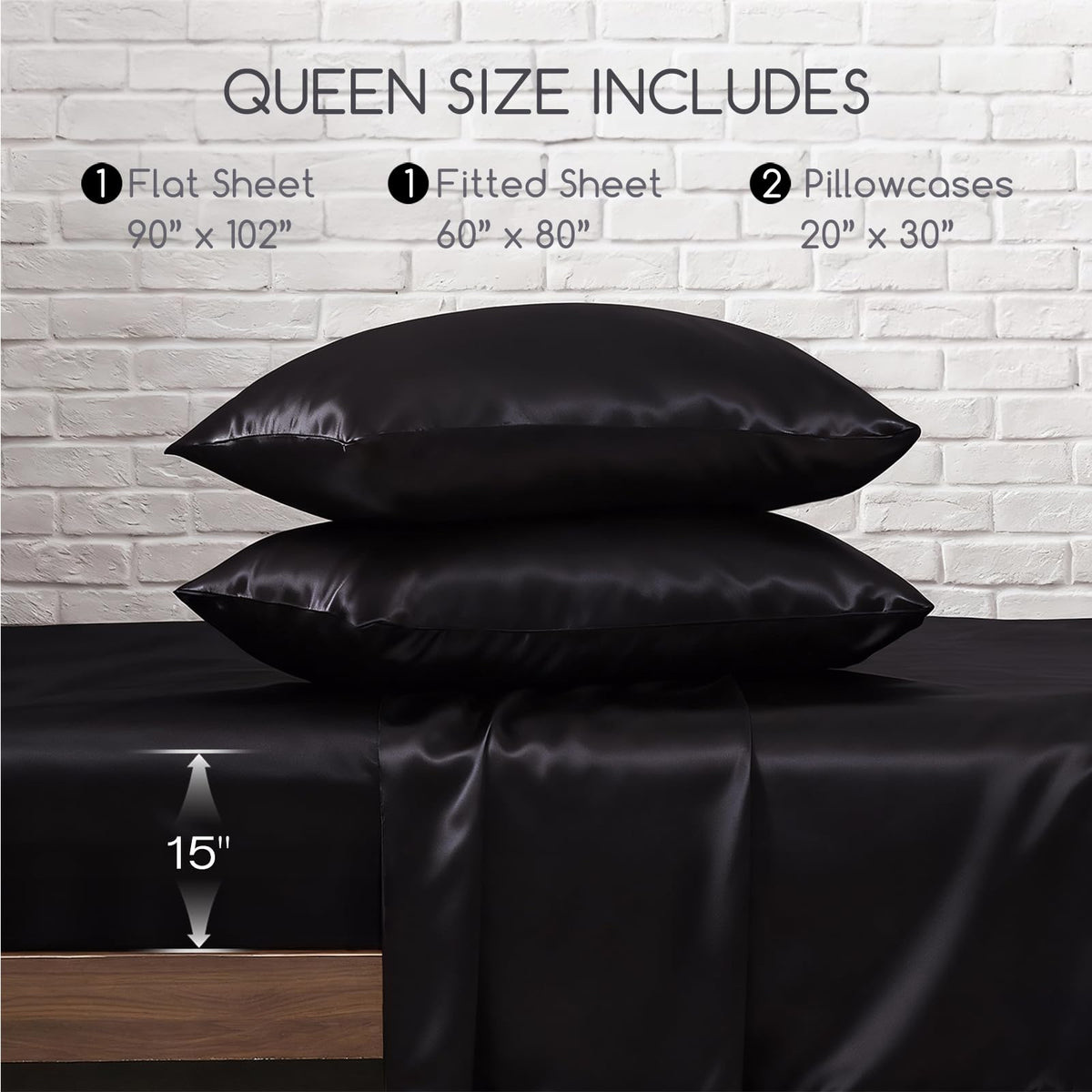 MR&HM luxury satin feel offers breathable comfort and temperature regulation.