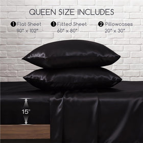 MR&HM luxury satin feel offers breathable comfort and temperature regulation.