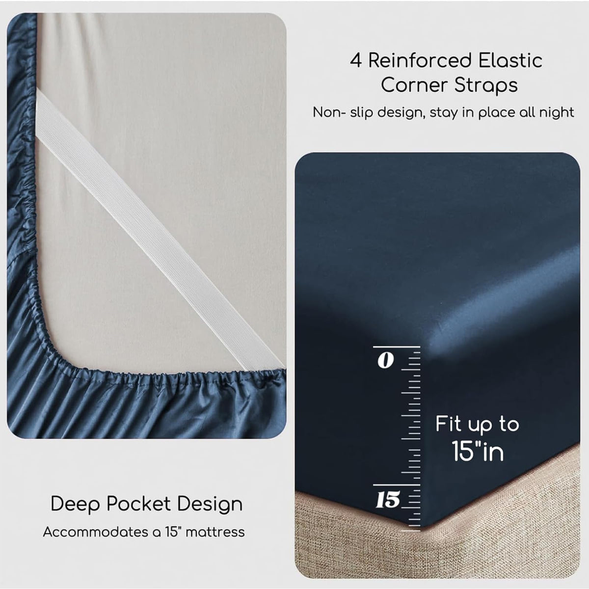 MR&HM mood indigo pillowcases showcase a soft, wrinkle-free surface.