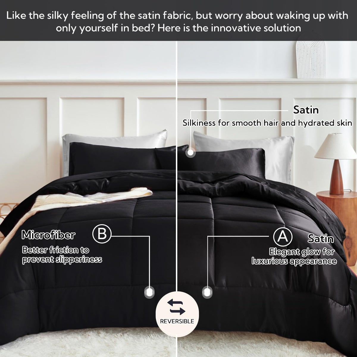 MR&HM ultra-soft microfiber side provides non-slip, skin-friendly comfort.