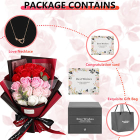 MROUEN necklace in gift box adds a touch of glamour to the bouquet