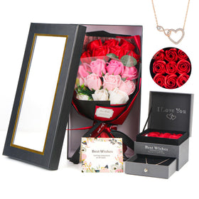 MROUEN preserved roses bouquet with 18 blooms for long-lasting elegance in any room