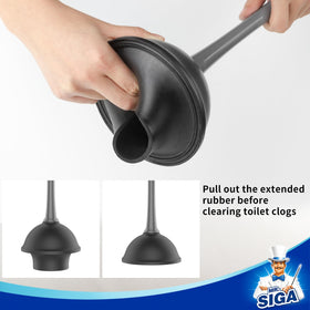 MR.SIGA dense nylon bristles clean under rim and hard-to-reach areas