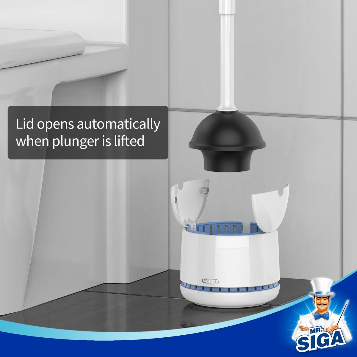 MR.SIGA ergonomic plunger handle enables comfortable plunging and leverage.