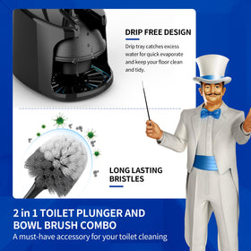 MR.SIGA heavy-duty plunger with suction cup clears stubborn clogs.