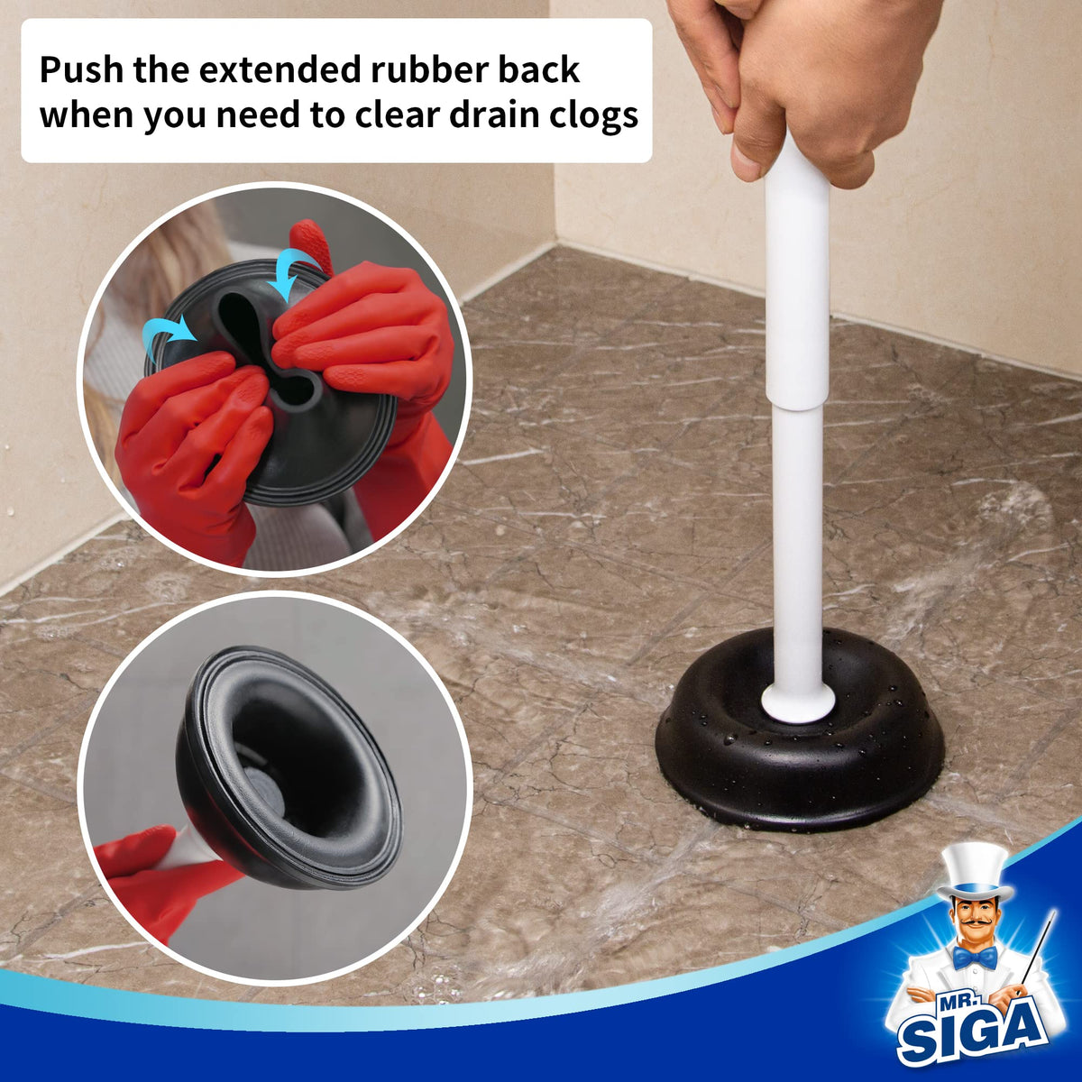 MR.SIGA holder front view shows neat, space-saving bathroom organization.